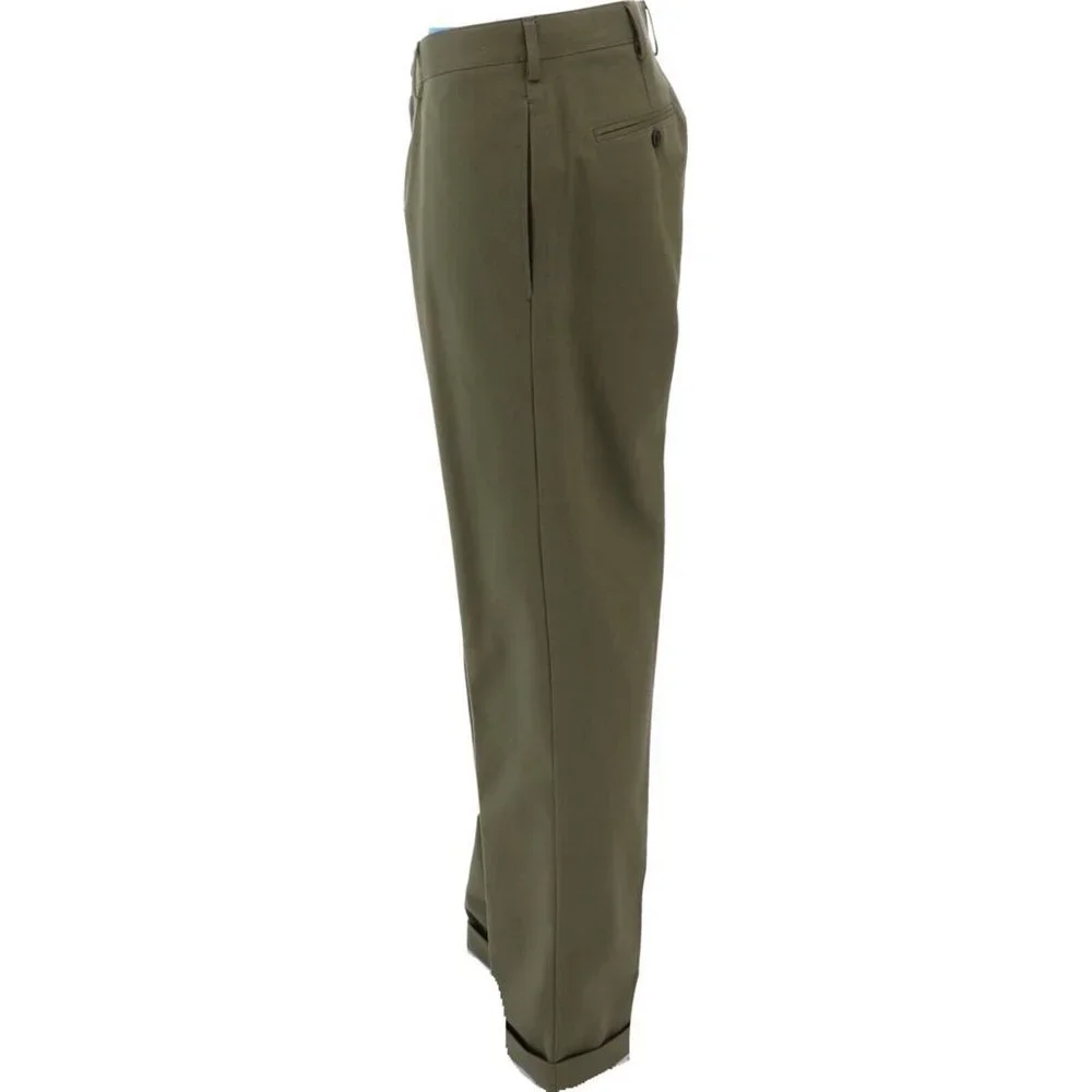 NWT‎ LANDS' END MEN'S TAILORED FIT NO IRON CHINO PANTS FOREST MOSS (GREEN) 37